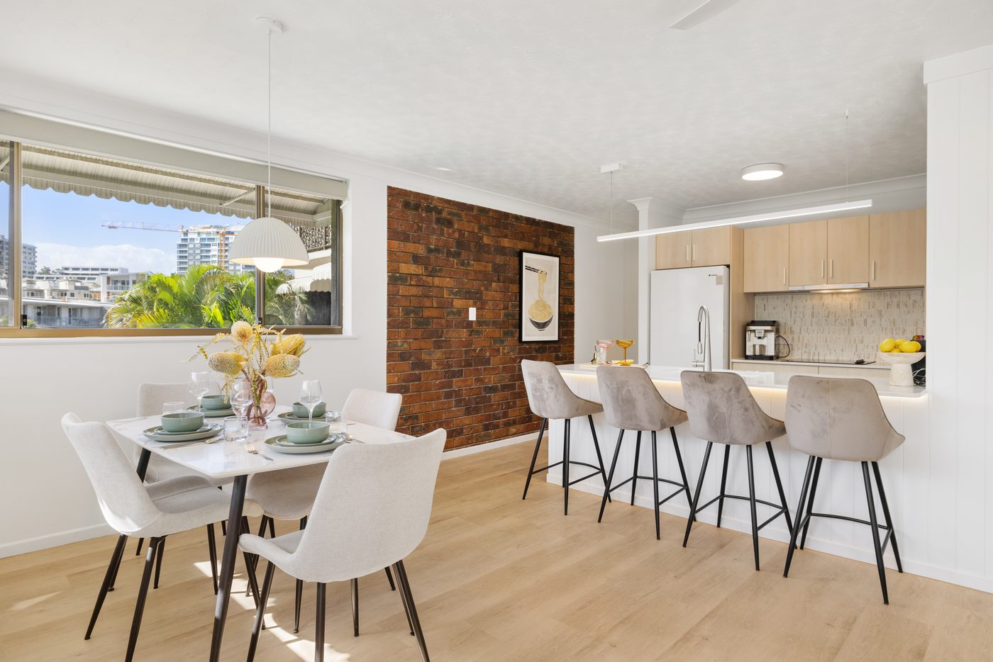 Dining and kitchen interior