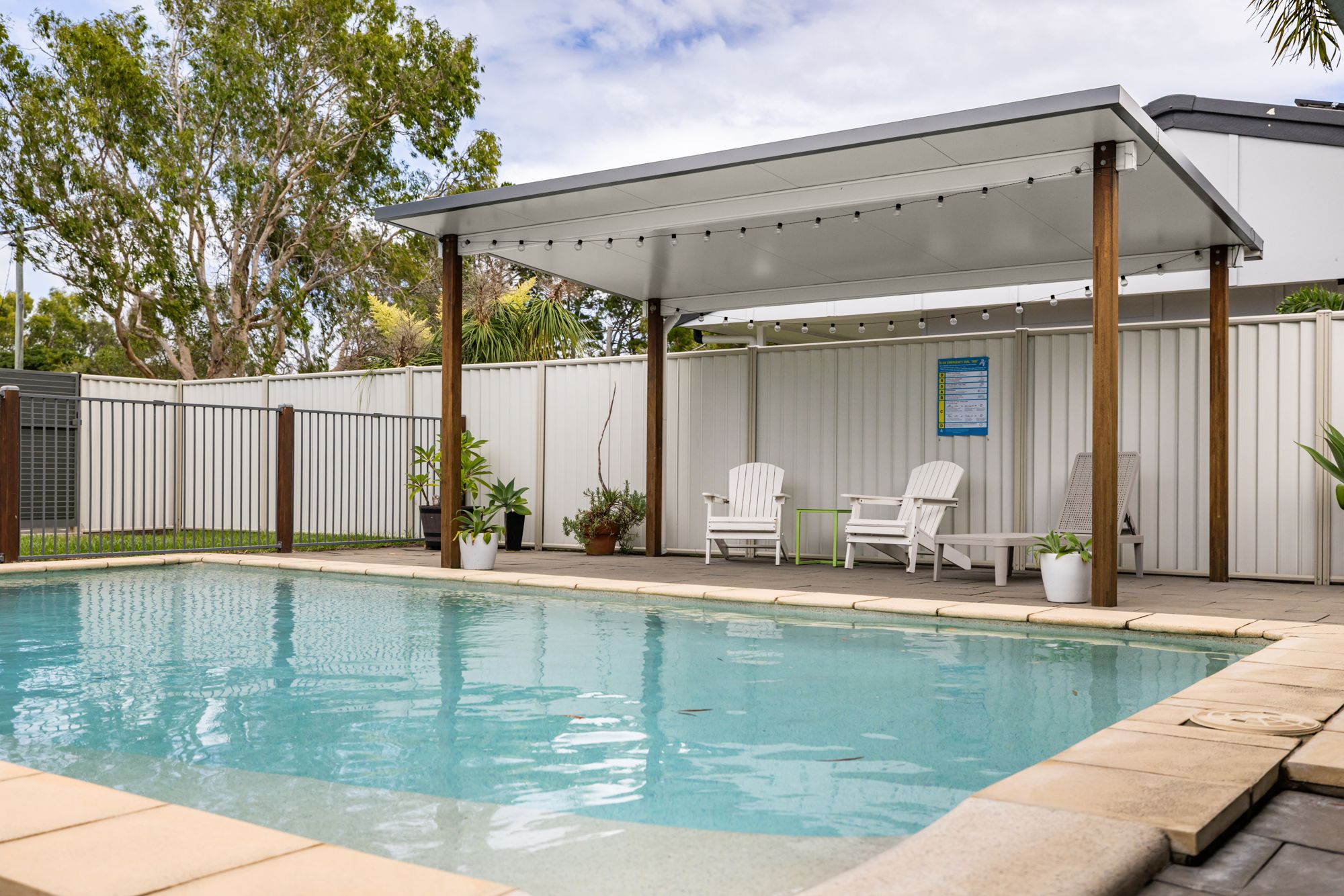 Pool with cabana