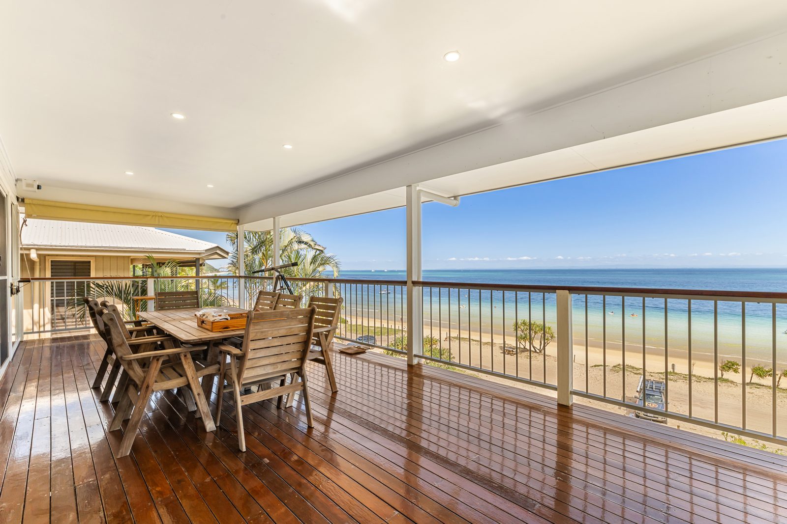 Beachfront deck with ocean view